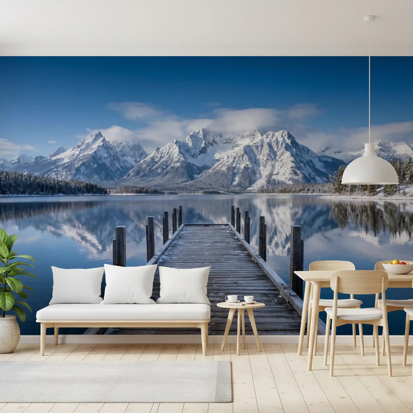 Winter Peaks Reflection Wall Mural
