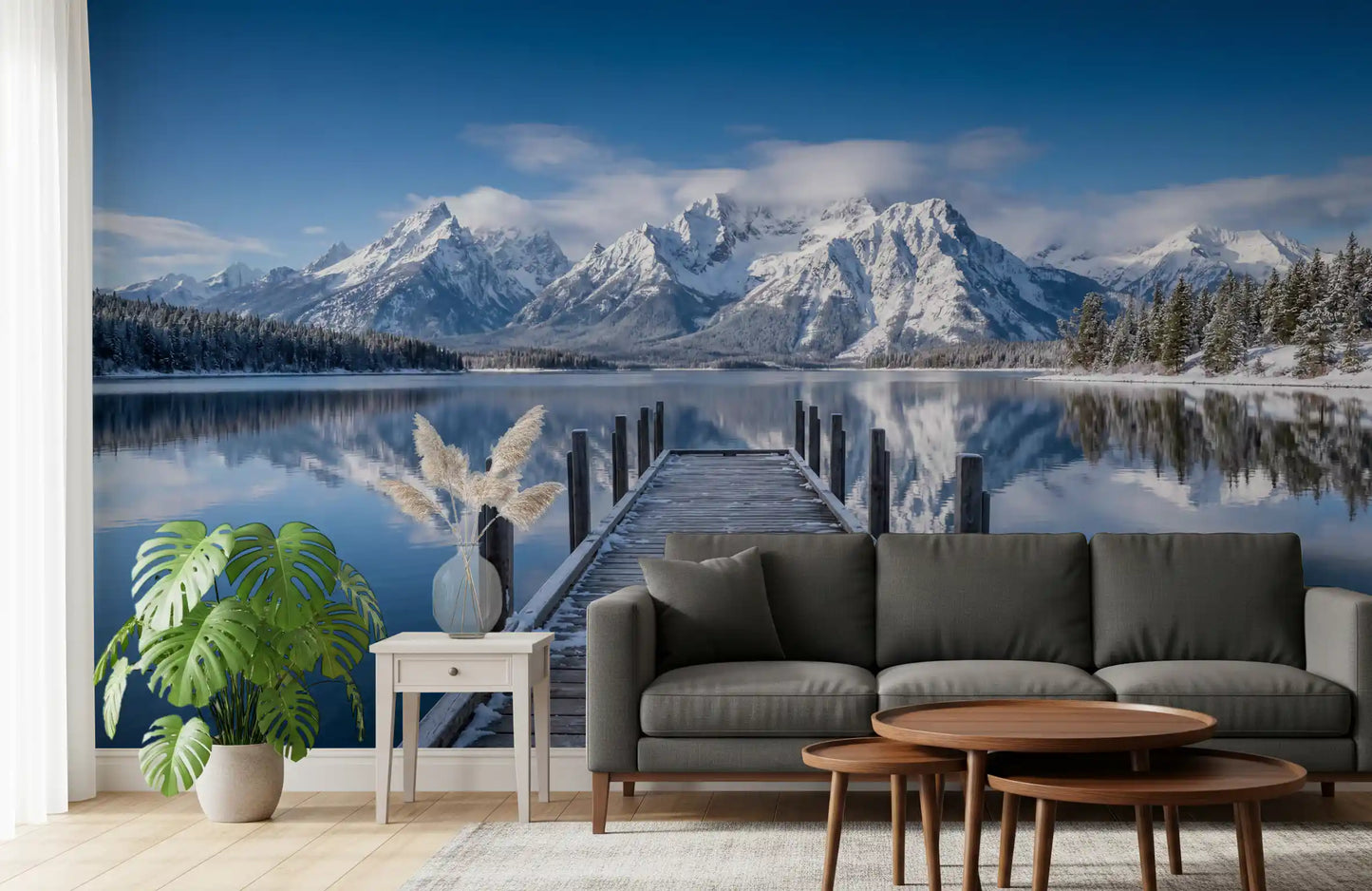 Winter Peaks Reflection Wall Mural