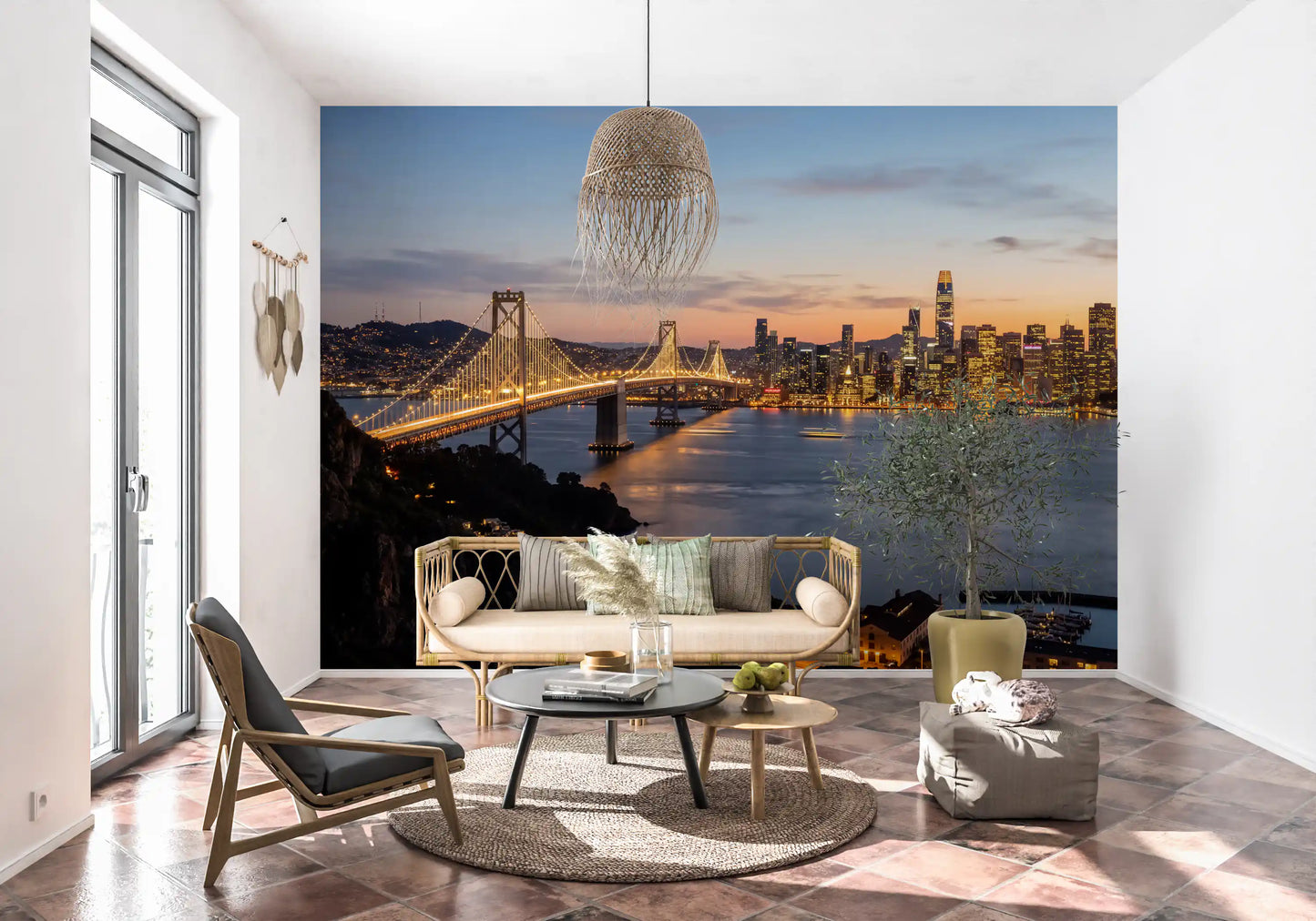 Bay Bridge Evening Majesty Wall Mural