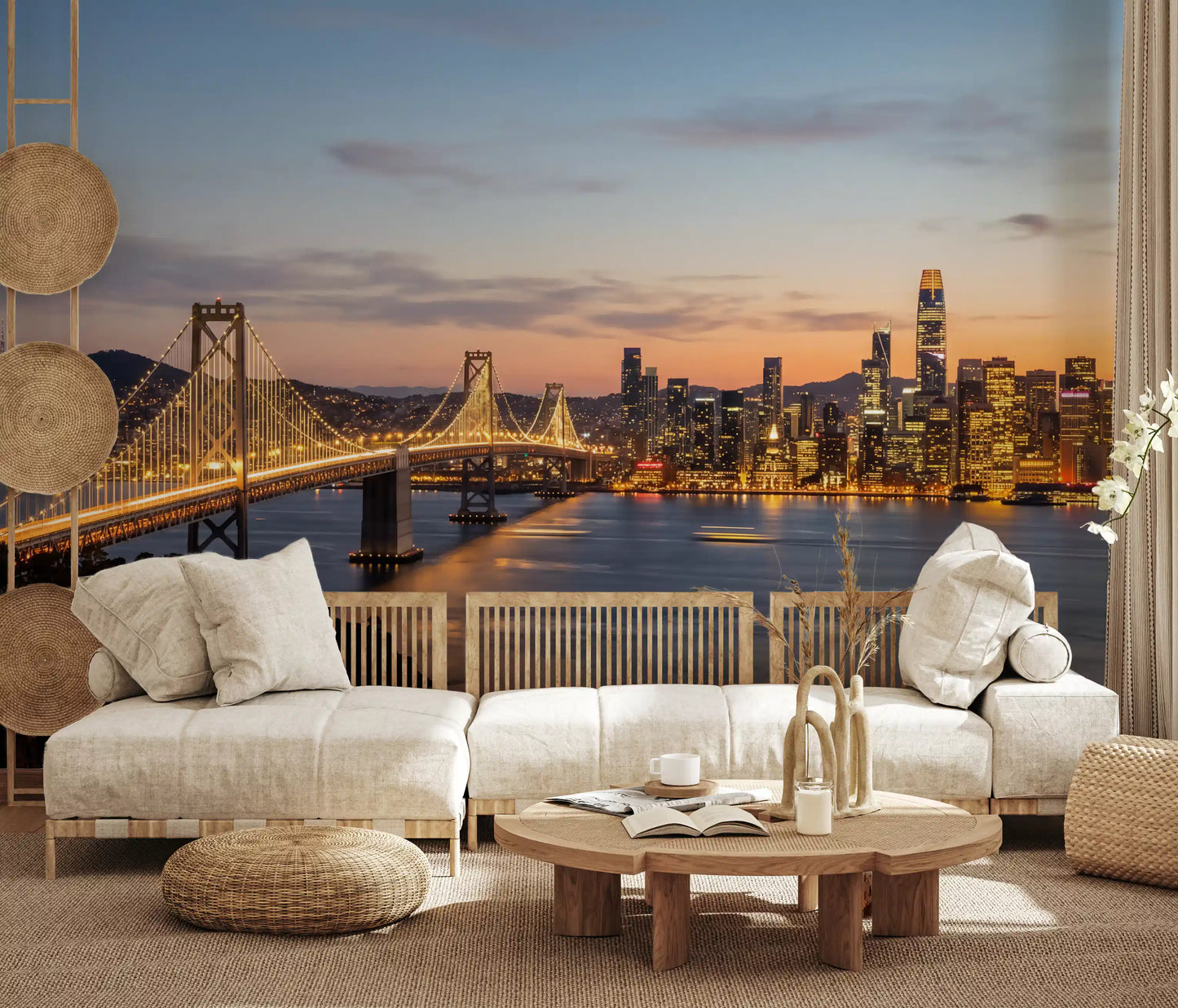 Bay Bridge Evening Majesty Wall Mural