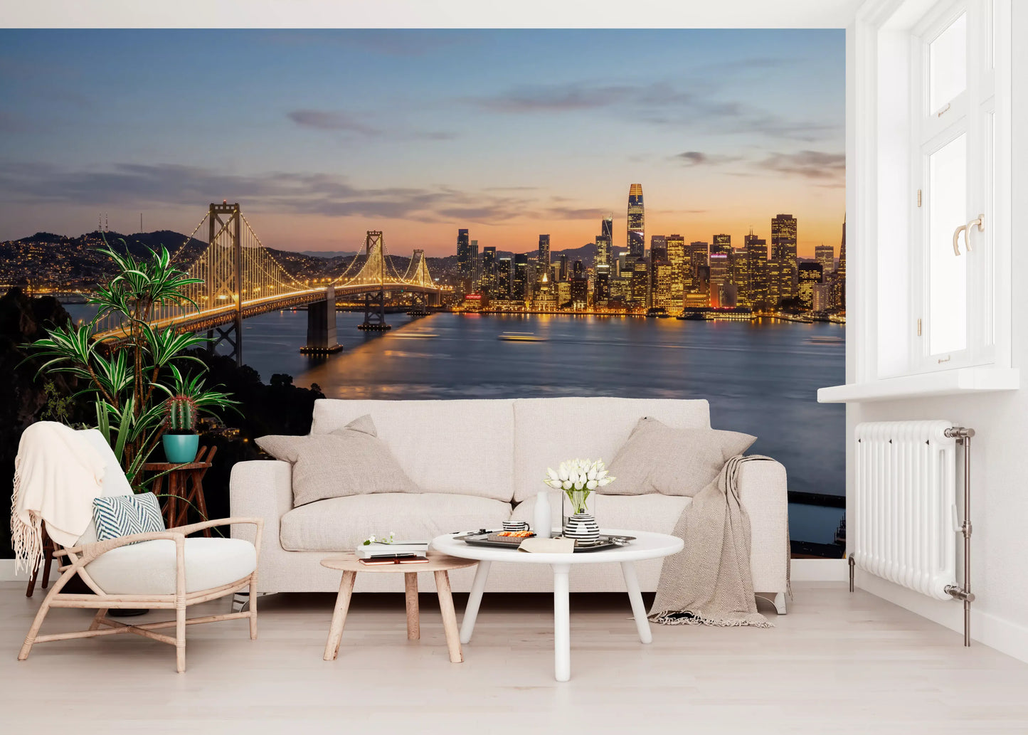 Bay Bridge Evening Majesty Wall Mural