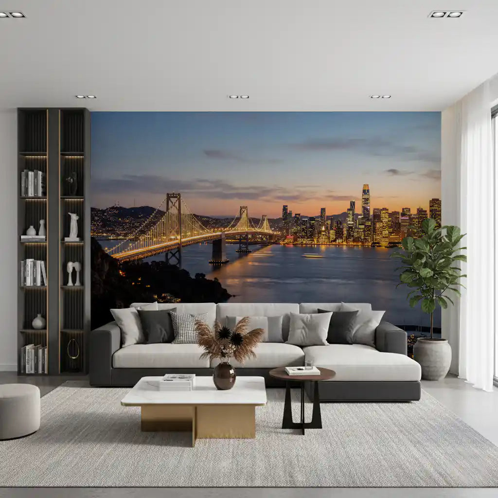 Bay Bridge Evening Majesty Wall Mural