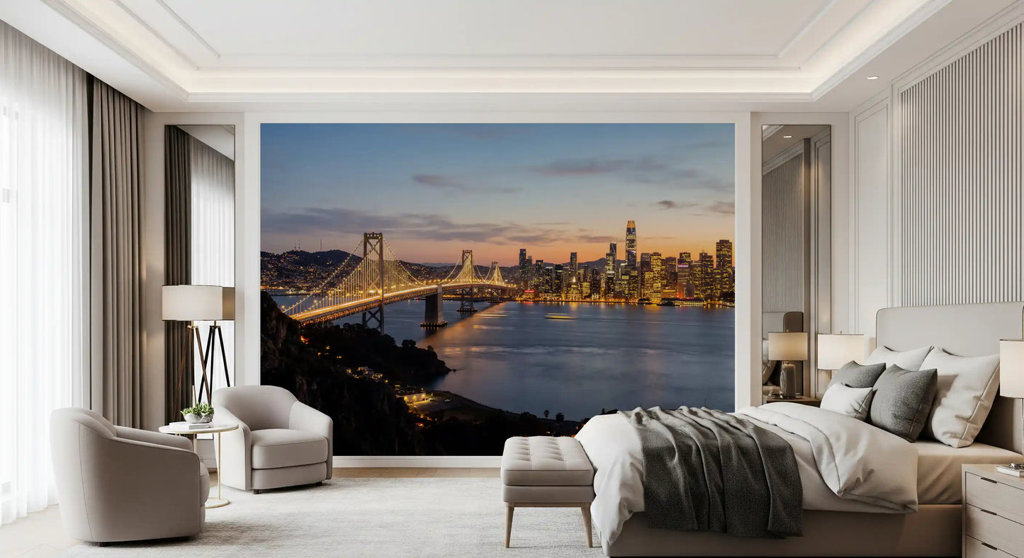 Bay Bridge Evening Majesty Wall Mural