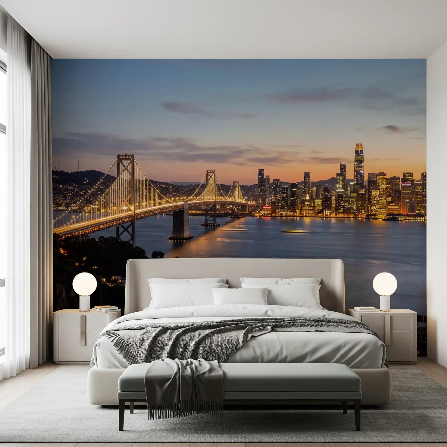 Bay Bridge Evening Majesty Wall Mural