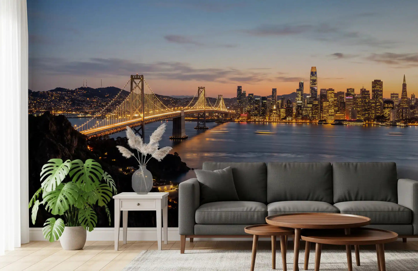 Bay Bridge Evening Majesty Wall Mural