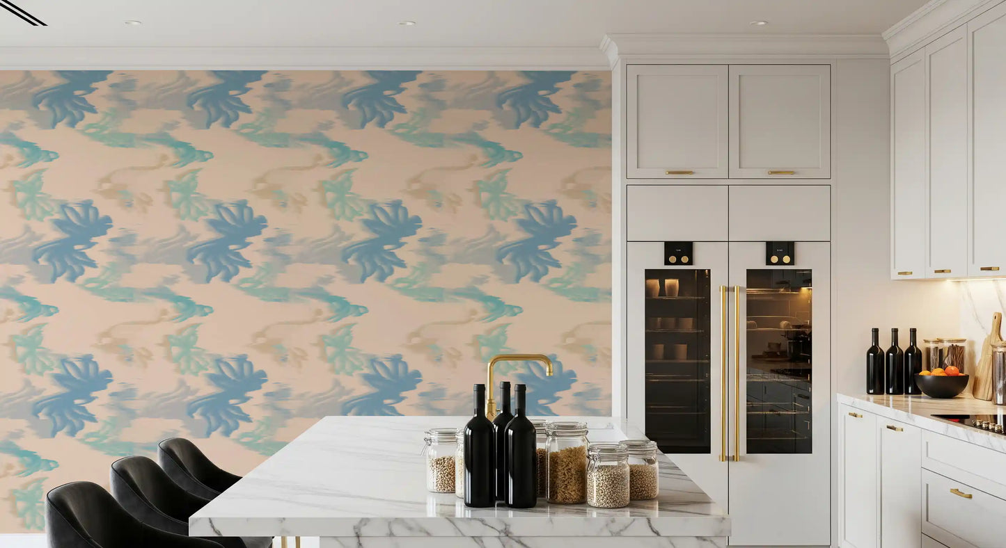 Abstract blue wallpaper style with Aqua Drift smooth wave pattern