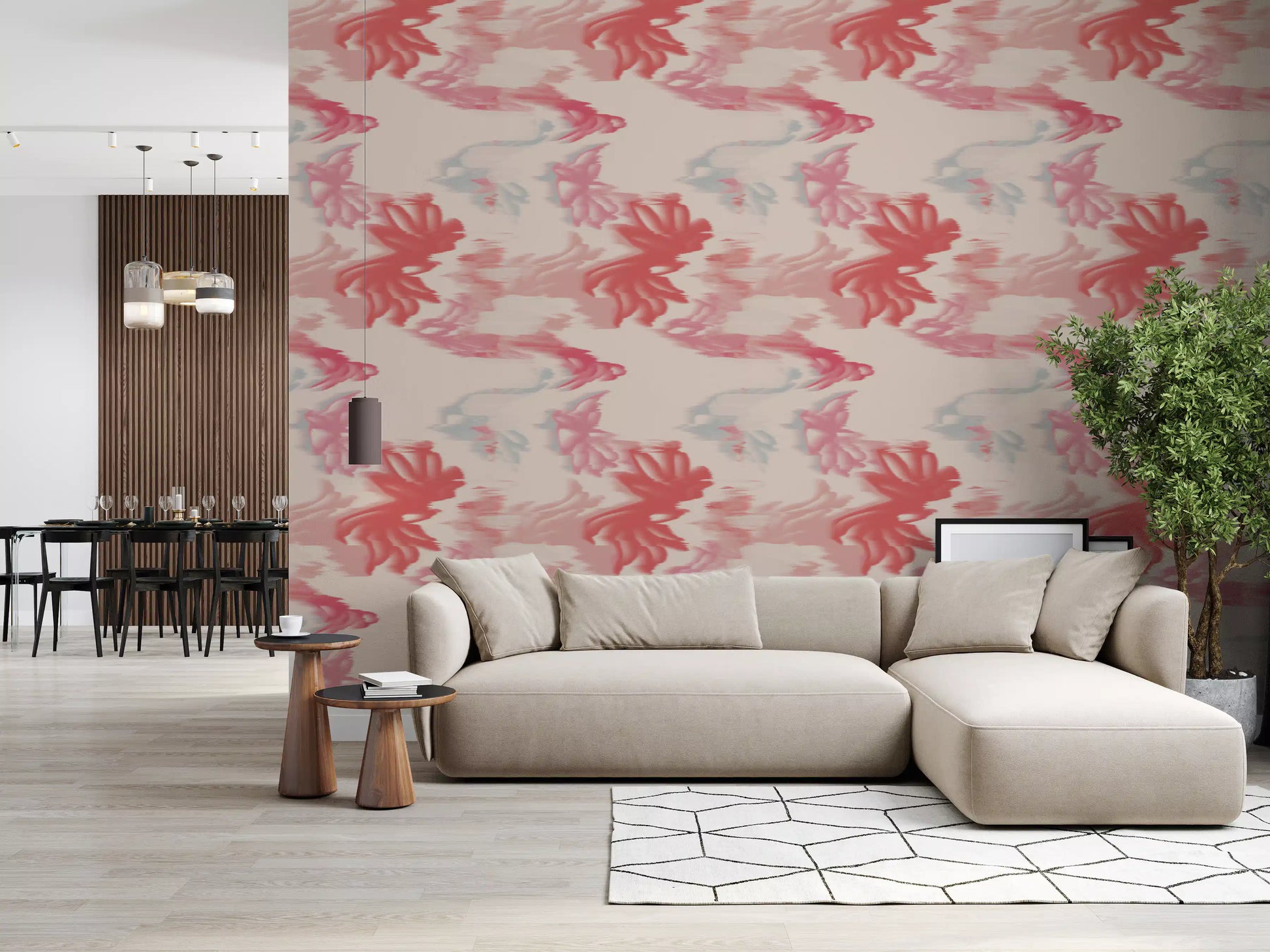Soft Blush Flow wallpaper with pastel pink tones and smooth texture
