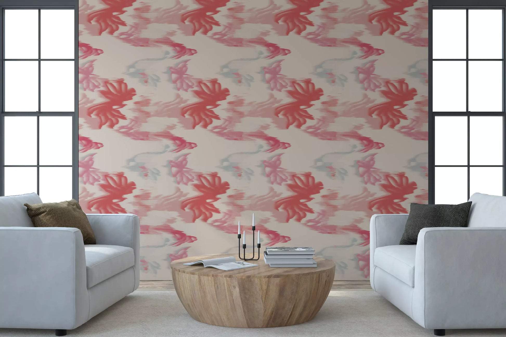 Light pink wallpaper with Soft Blush Flow soft abstract movement