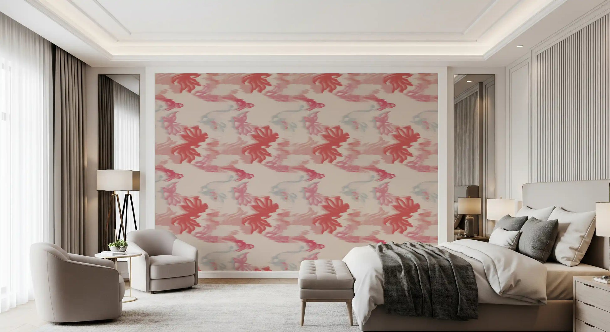 Soft Blush Flow wallpaper with gentle pink gradient and flowing shapes