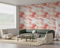 Abstract coral wallpaper design with Coral Mist Flow gentle transitions