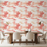 Modern coral wallpaper featuring Coral Mist Flow soft blended hues