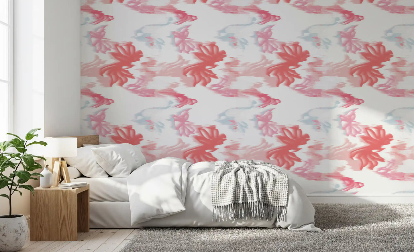 Ethereal Blush Waves Wallpaper⁠