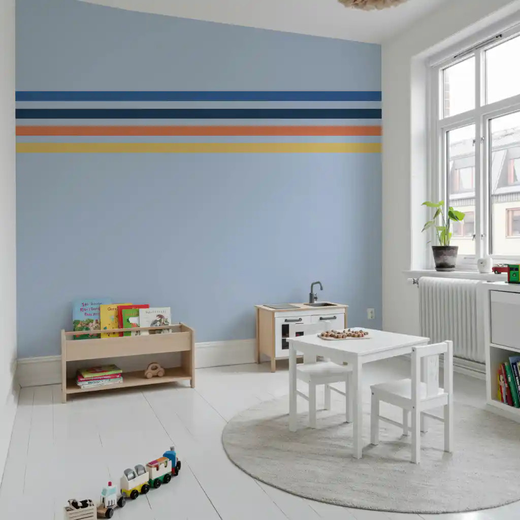 Retro Horizon Stripes Wall Mural