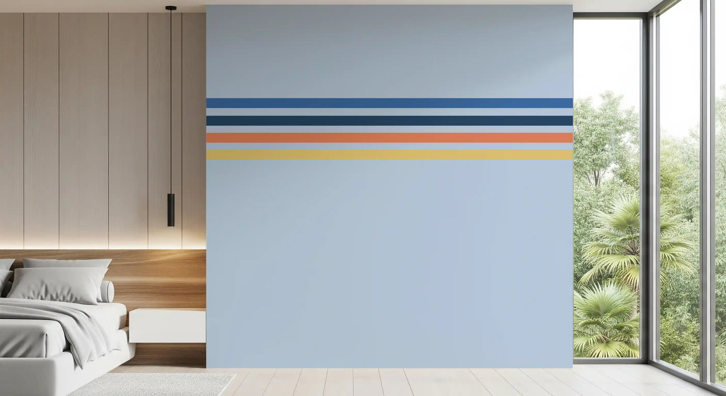 Retro Horizon Stripes Wall Mural
