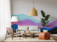 Hallway space using Colorflow Mountain Dream wall mural abstract layers