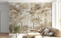 Woodland scene wall mural with Antique Woodland Landscape detailing