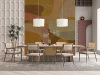 Earthen Waves Abstract wall mural with smooth curves and muted tones