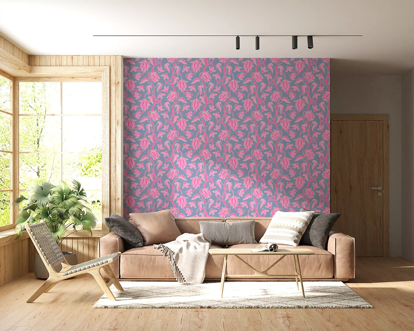 Ophelia Boho Blossoms wallpaper with scattered petals and soft tones