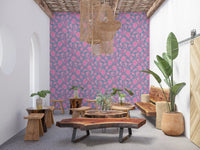 Decorative floral wallpaper with Ophelia Boho Blossoms vine structure