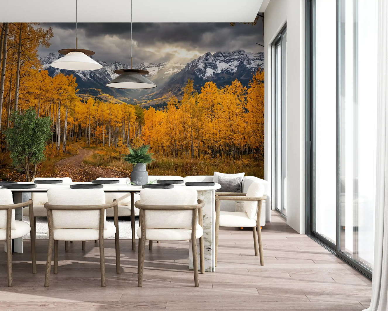 Golden Aspen Majesty Wall Mural
