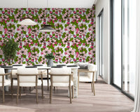 Floral wallpaper featuring Apple Blossom on White detailed pattern