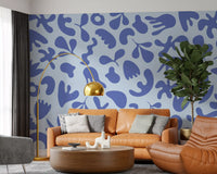Contemporary Serene Organic wall mural with playful soft-edged shapes
