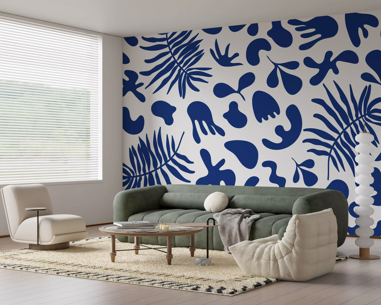 Jardín recortado azul Wall Mural