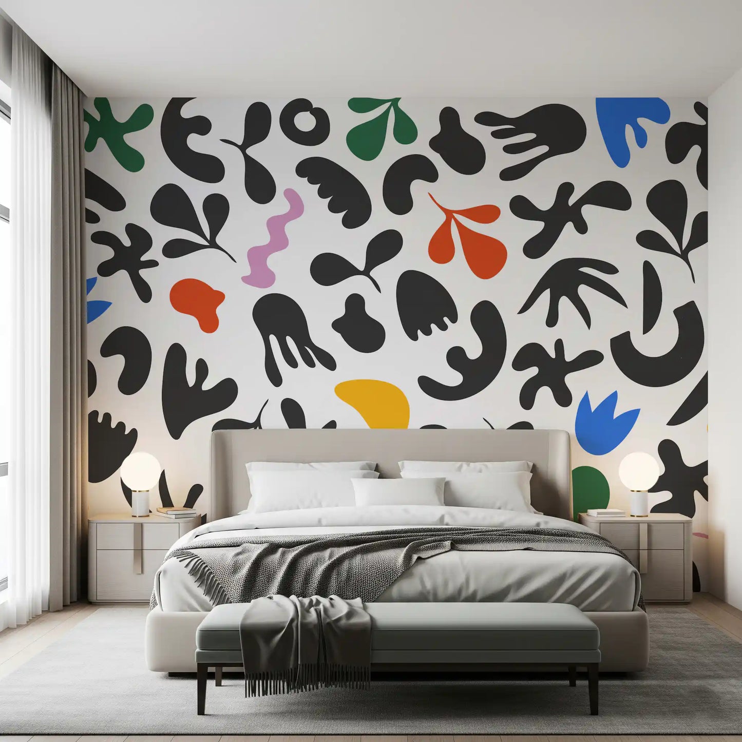 Modern graphic shapes style Shapes Wall Mural with lively rhythm