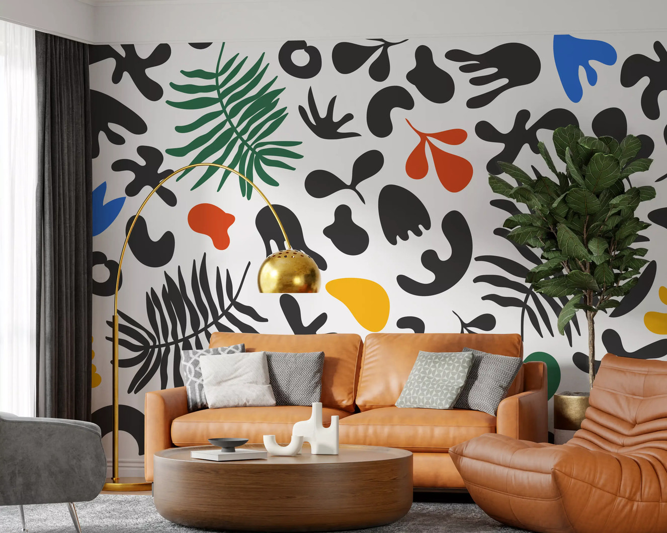 Formas orgánicas vibrantes Wall Mural