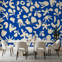Modern cutout pattern defines Organic Flow Wall Mural with smooth movement