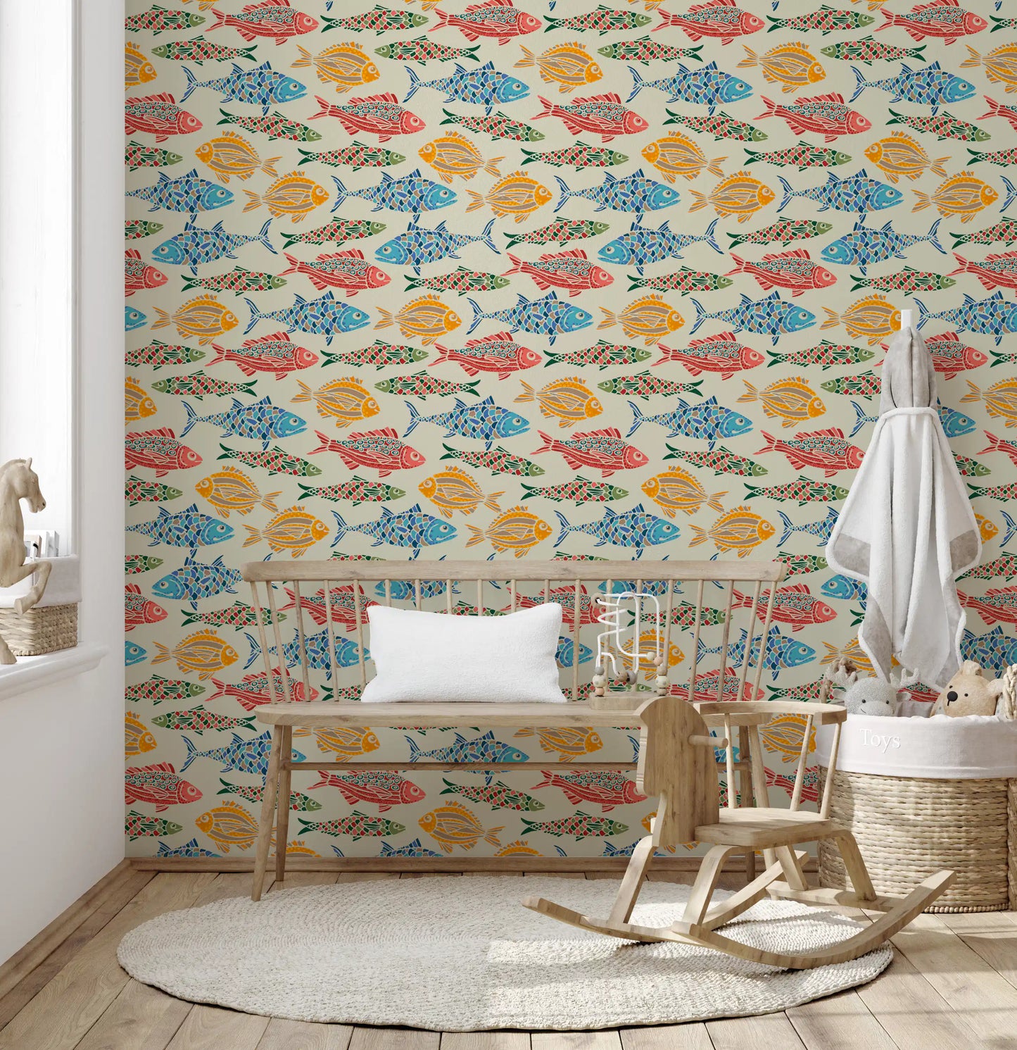 Mediterranean Sea Fish Bright Multicolored Red Blue Green Yellow Wallpaper⁠