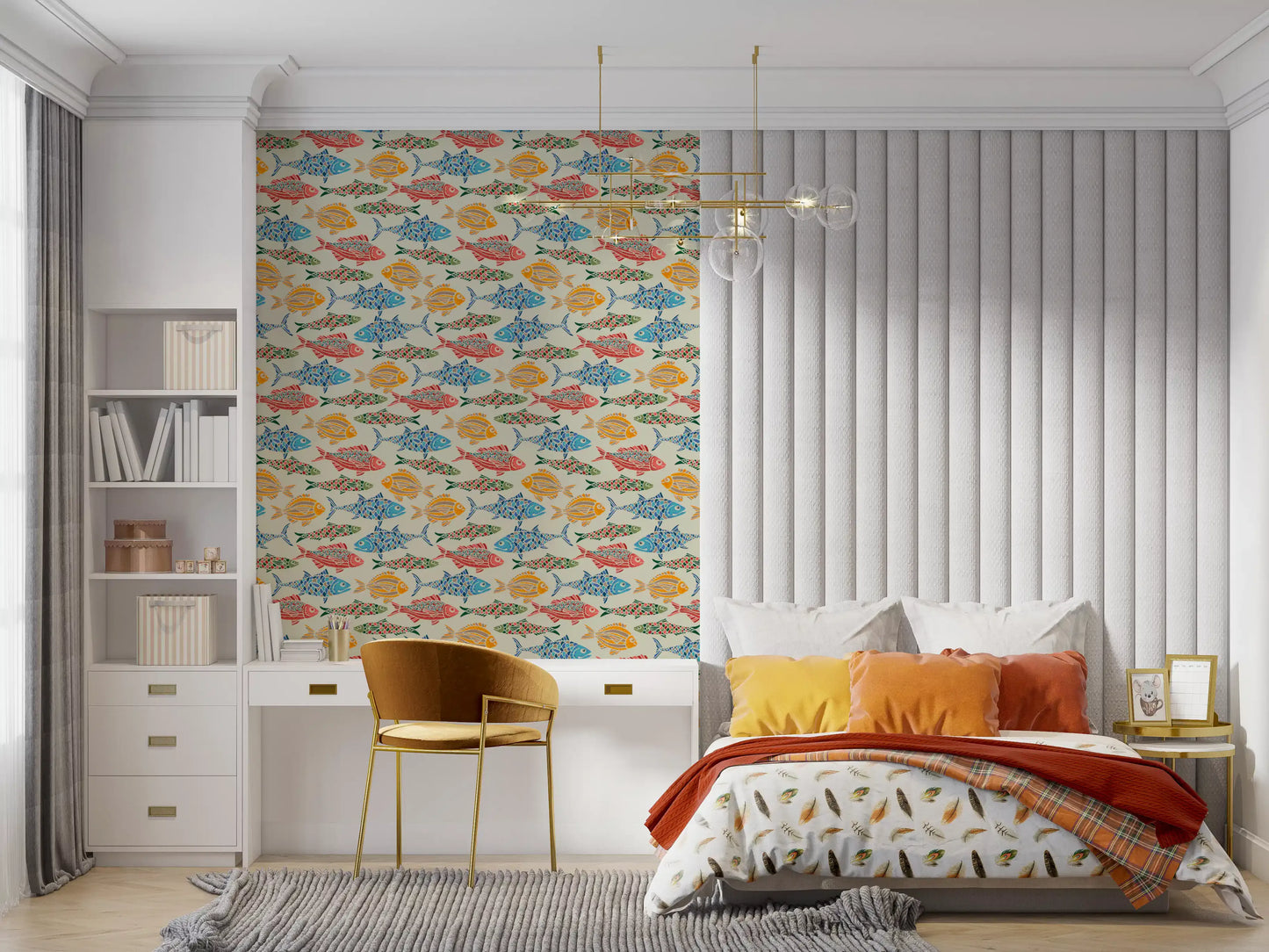 Mediterranean Sea Fish Bright Multicolored Red Blue Green Yellow Wallpaper⁠