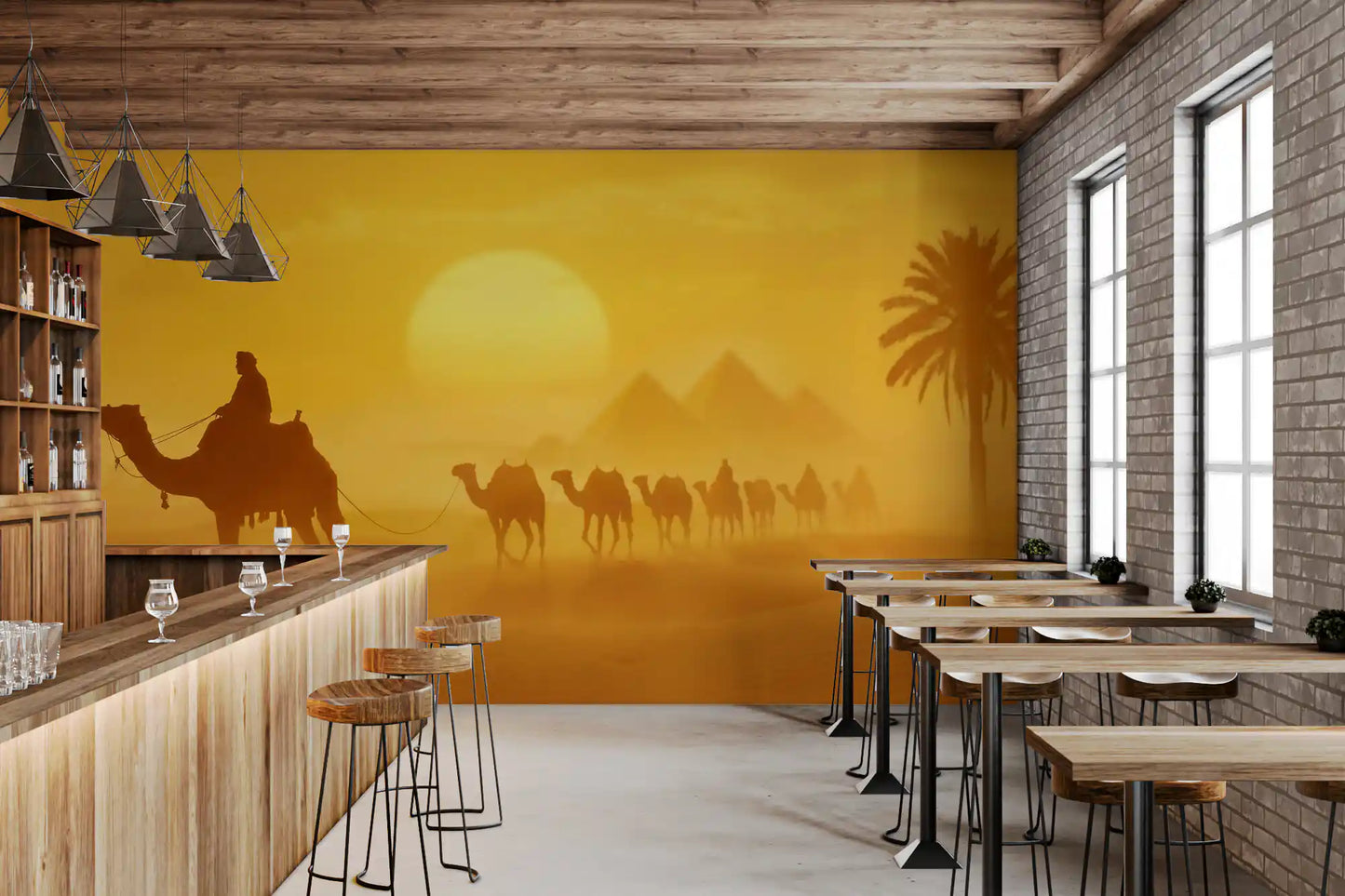 Sands of Time: Golden Desert Caravan Wall Mural