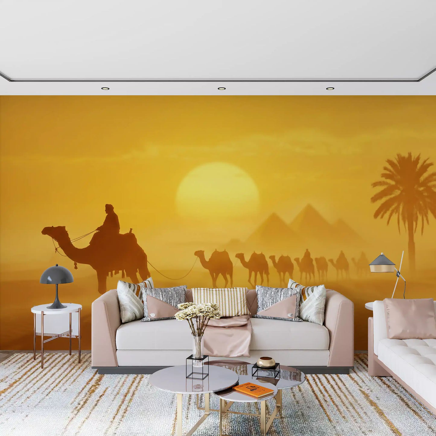 Sands of Time: Golden Desert Caravan Wall Mural