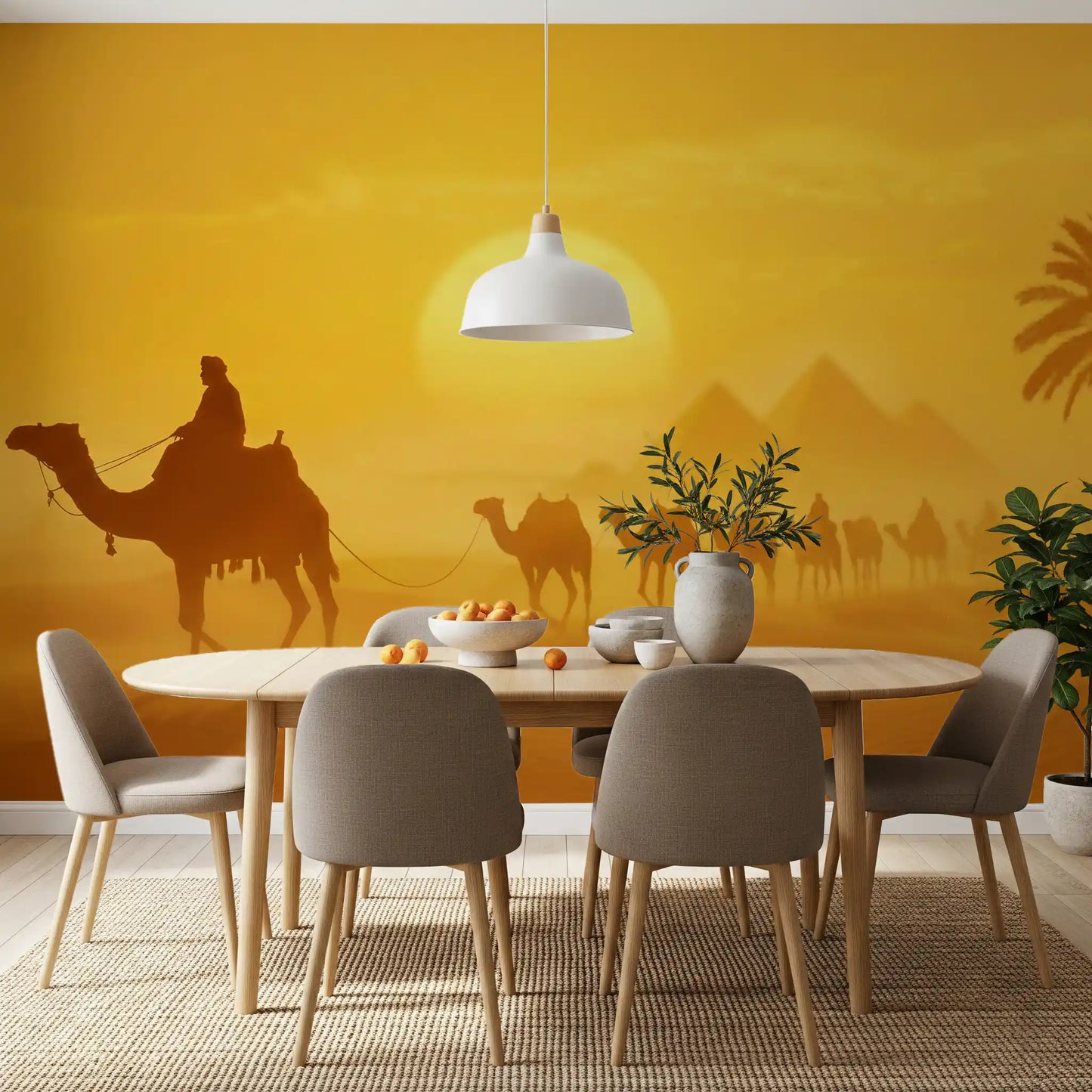 Sands of Time: Golden Desert Caravan Wall Mural