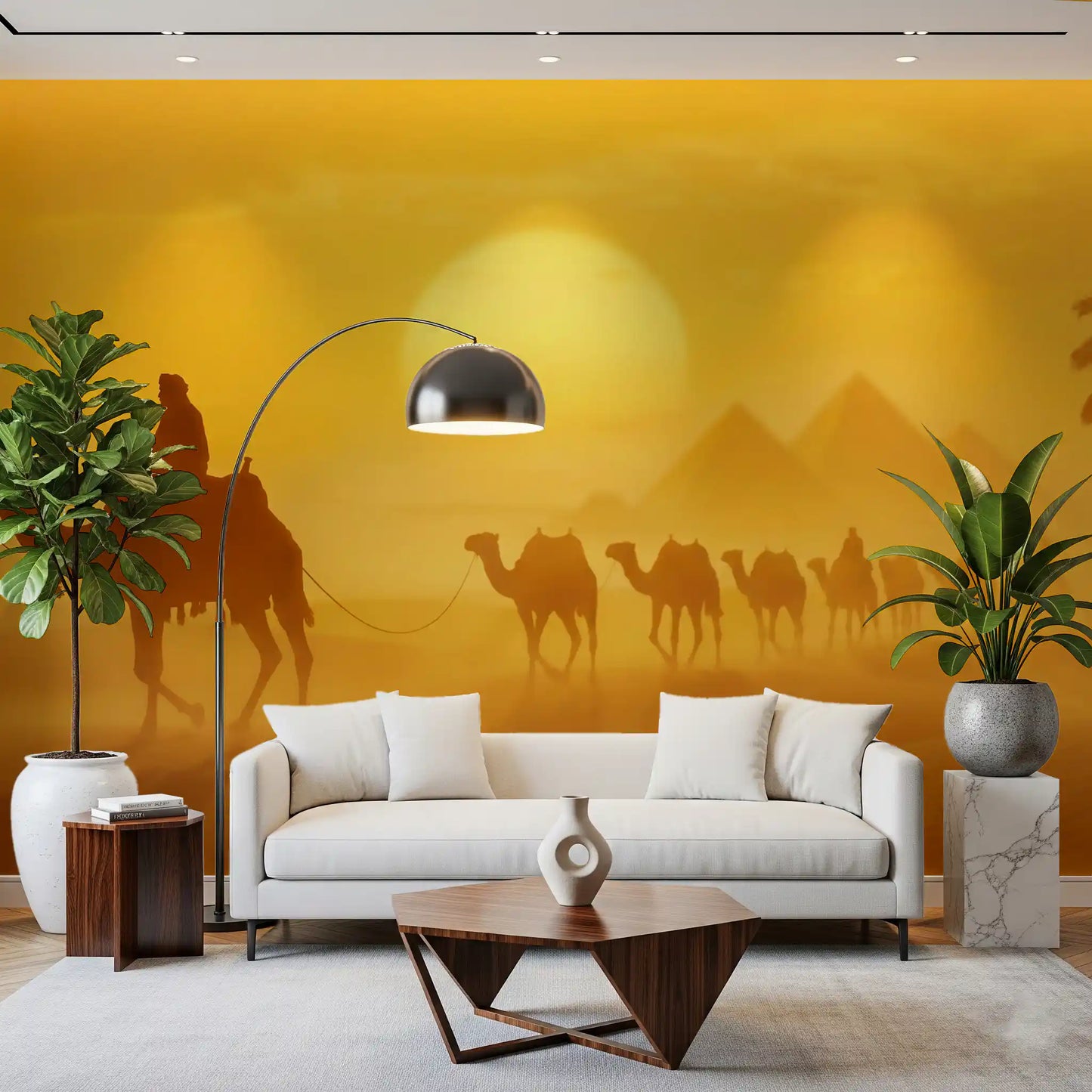 Sands of Time: Golden Desert Caravan Wall Mural