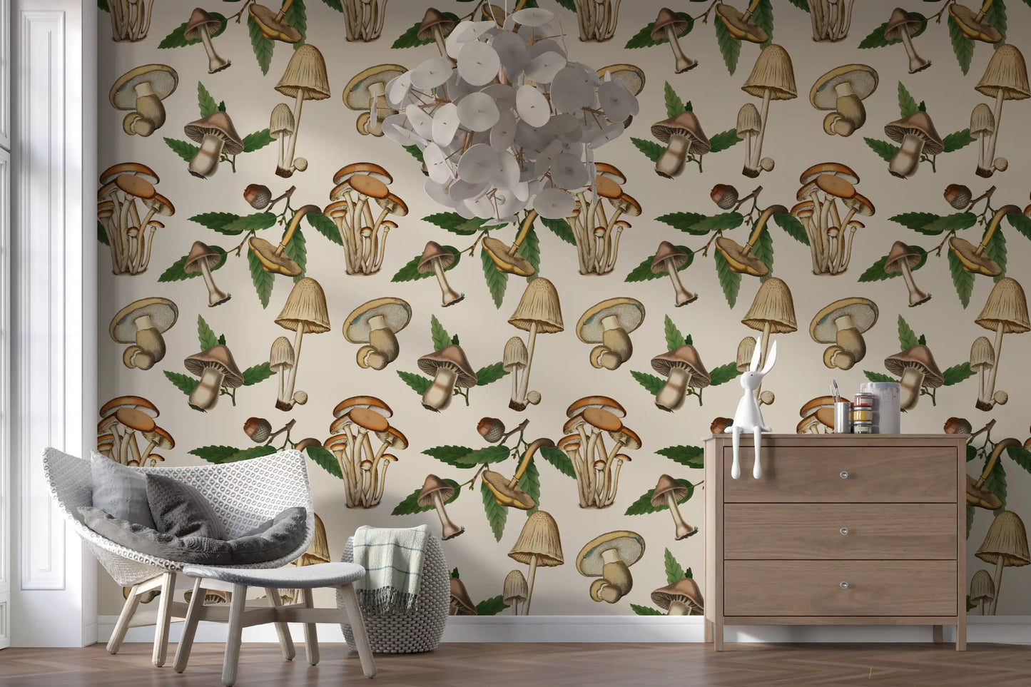 Hongos y bellotas de bosque antiguos Wallpaper⁠