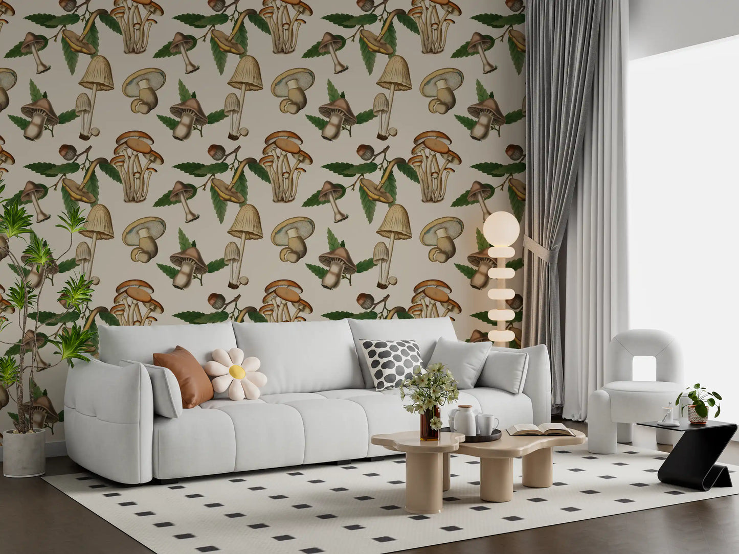 Hongos y bellotas de bosque antiguos Wallpaper⁠