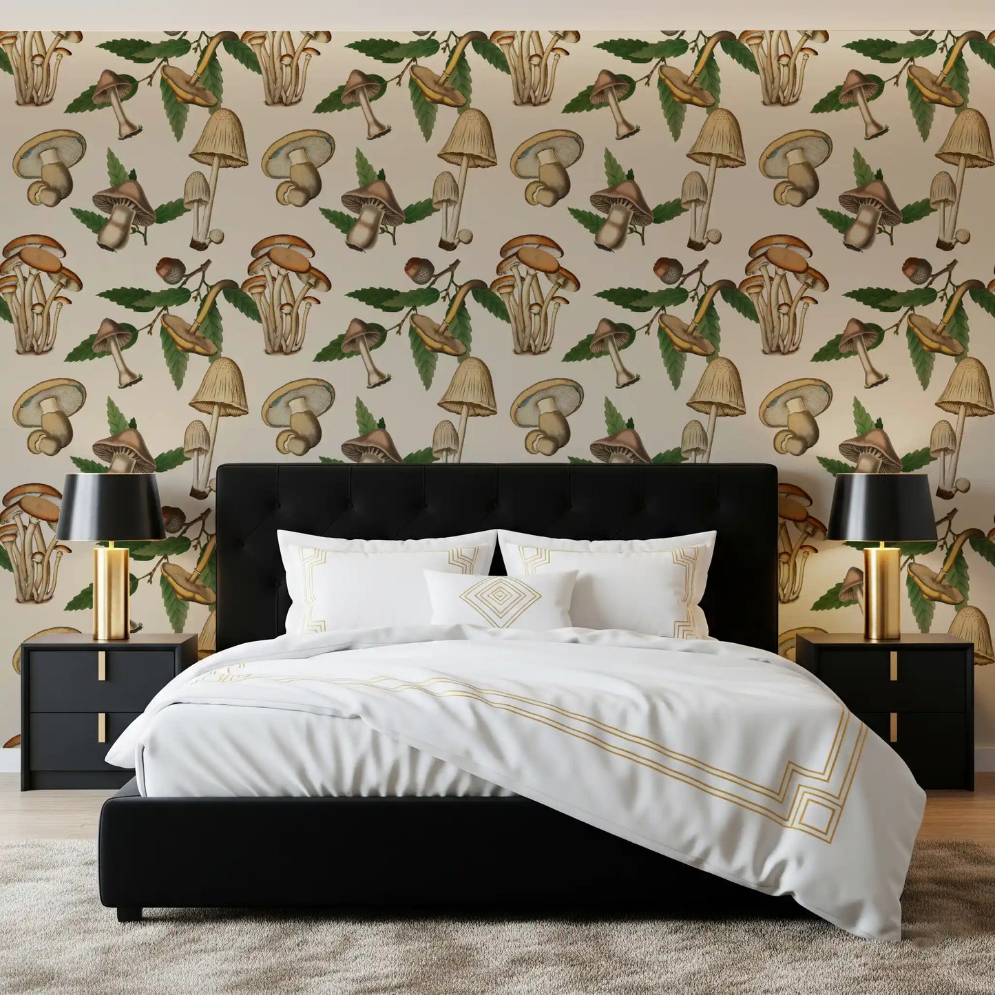 Hongos y bellotas de bosque antiguos Wallpaper⁠