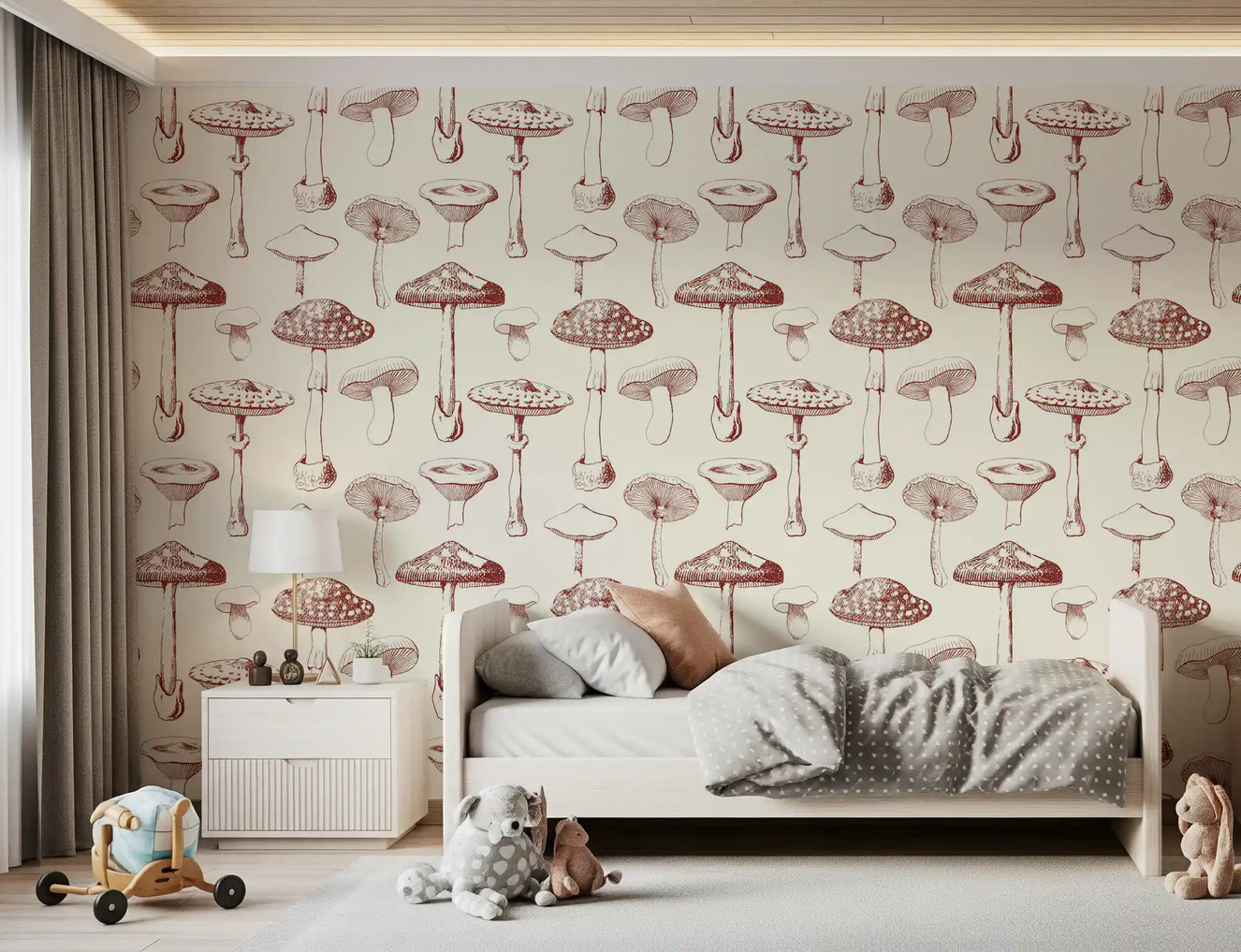 Vintage Mushroom Grove Wallpaper⁠