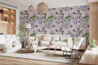Dreamy wildlife illustration gives Aviary Flowers wallpaper a gentle decorative look