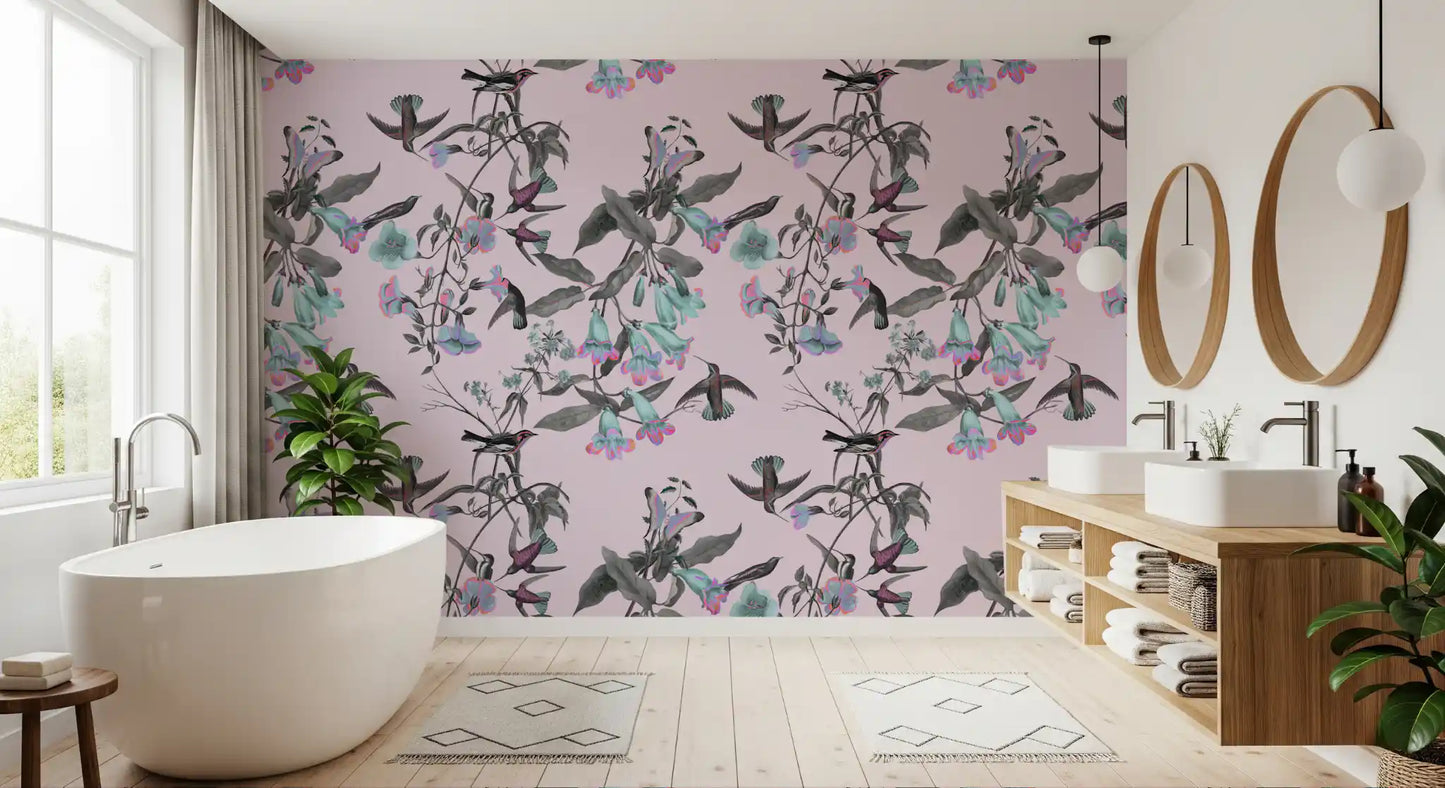 Aviario de colores pastel encantados Wallpaper⁠
