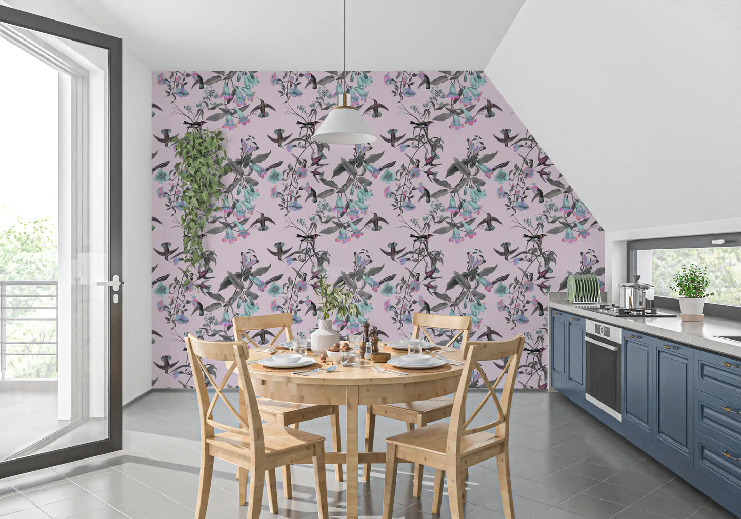 Aviario de colores pastel encantados Wallpaper⁠