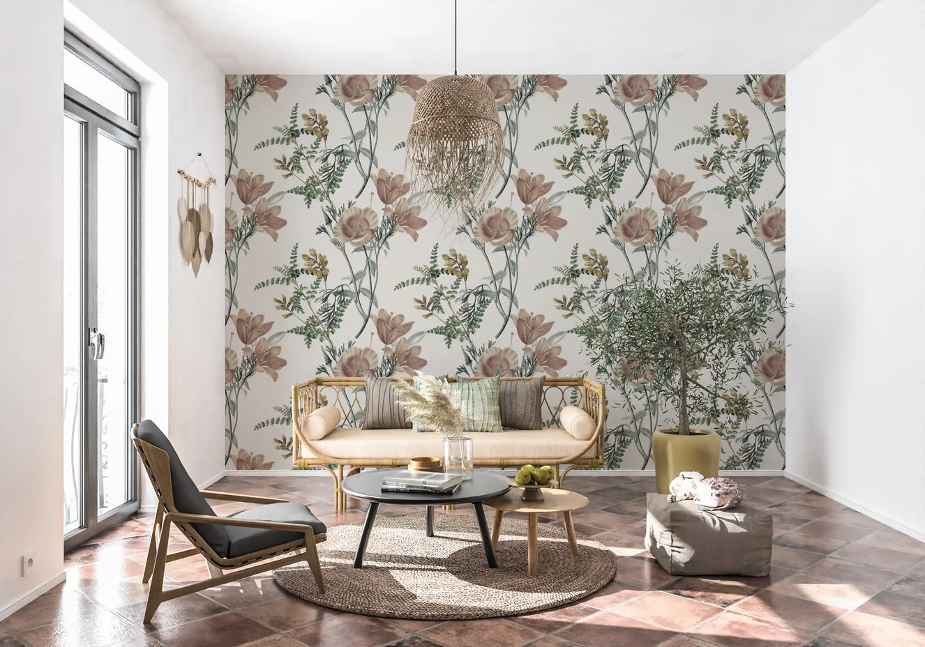 Floración de jardín tradicional Wallpaper⁠