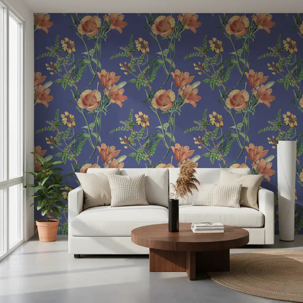 Flores antiguas sobre fondo de vinca Wallpaper⁠