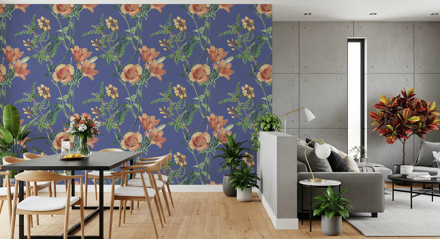 Flores antiguas sobre fondo de vinca Wallpaper⁠