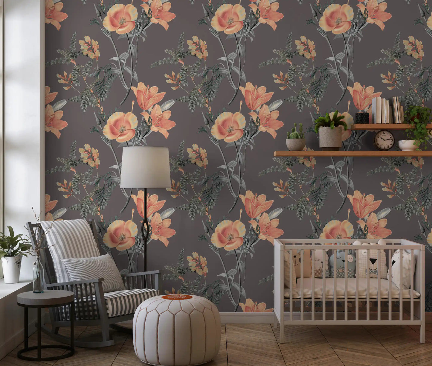 Elegancia botánica de melocotón y salvia Wallpaper⁠