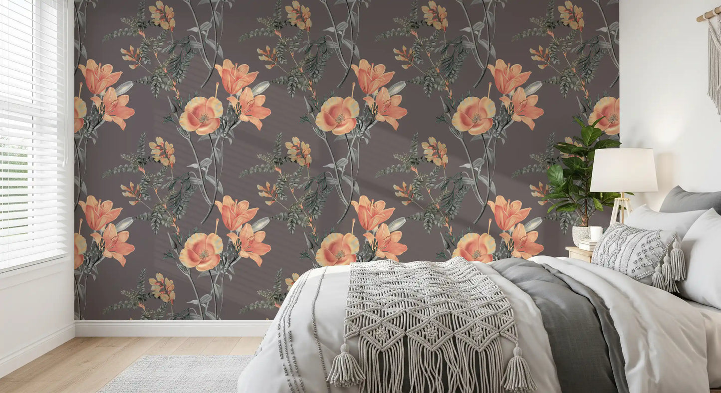 Elegancia botánica de melocotón y salvia Wallpaper⁠