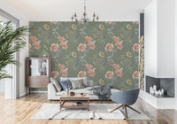 Flores tradicionales en olivo Wallpaper⁠