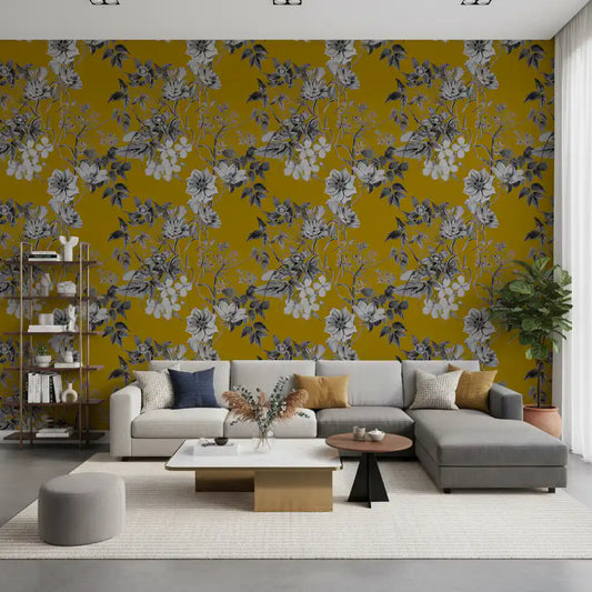 Boceto botánico de Flor de Ocre Wallpaper⁠